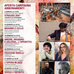 La Camerata delle Arti presenta a Matera "stagione invernale" di "Basilicata Opere in Atto 2025": Dino Paradiso, Ornella Muti e Danilo Rea tra gli ospiti