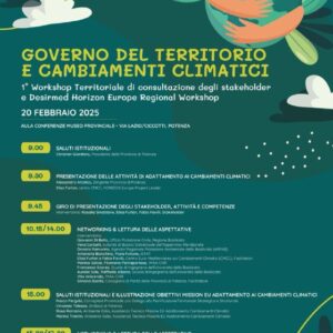 Governo del territorio e cambiamenti climatici, workshop territoriale di consultazione degli stakeholder a Potenza