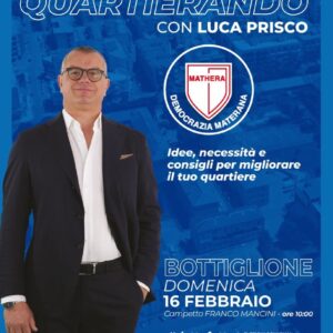 Elezioni comunali Matera 2025, "Quartierando con Luca Prisco" al rione Bottiglione di Matera