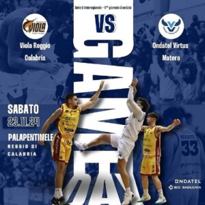 Basket, serie B Interregionale, 11^ giornata: Virtus Matera sfida capolista Viola Reggio Calabria al PalaPentimele di Reggio Calabria a porte chiuse