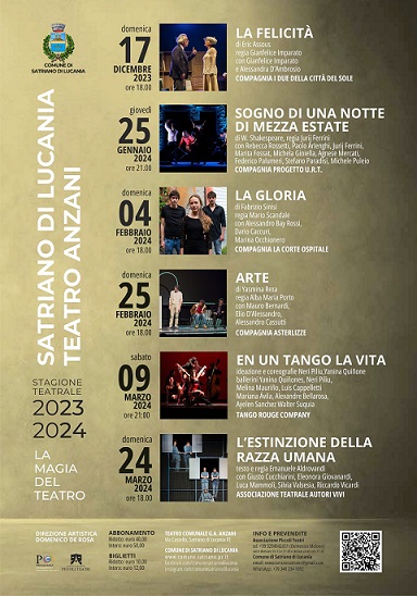 "La Magia Del Teatro", Al Via Stagione Teatrale 2023-2024 A Satriano Di ...